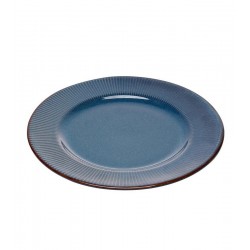 Prato 20,5cm Para Sobremesa De Cerâmica Linear Azul